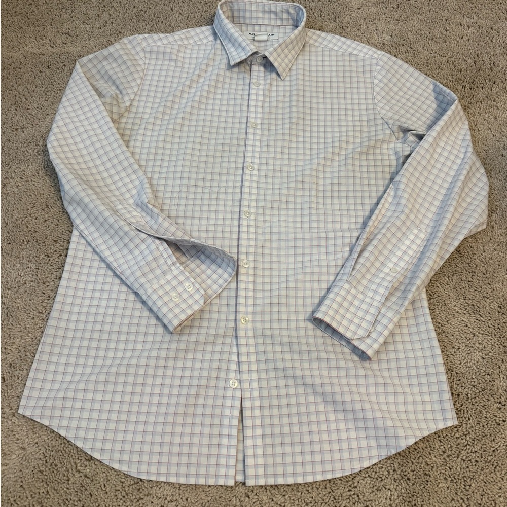 Mizzen & Main - Men's Checkered Shirt - Blue and White